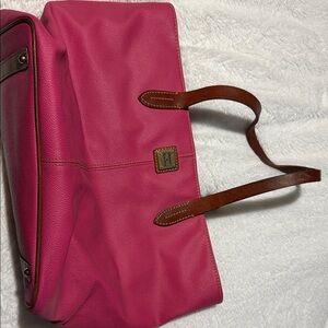 Dooney & Bourke Pink Tote with Brown Handles